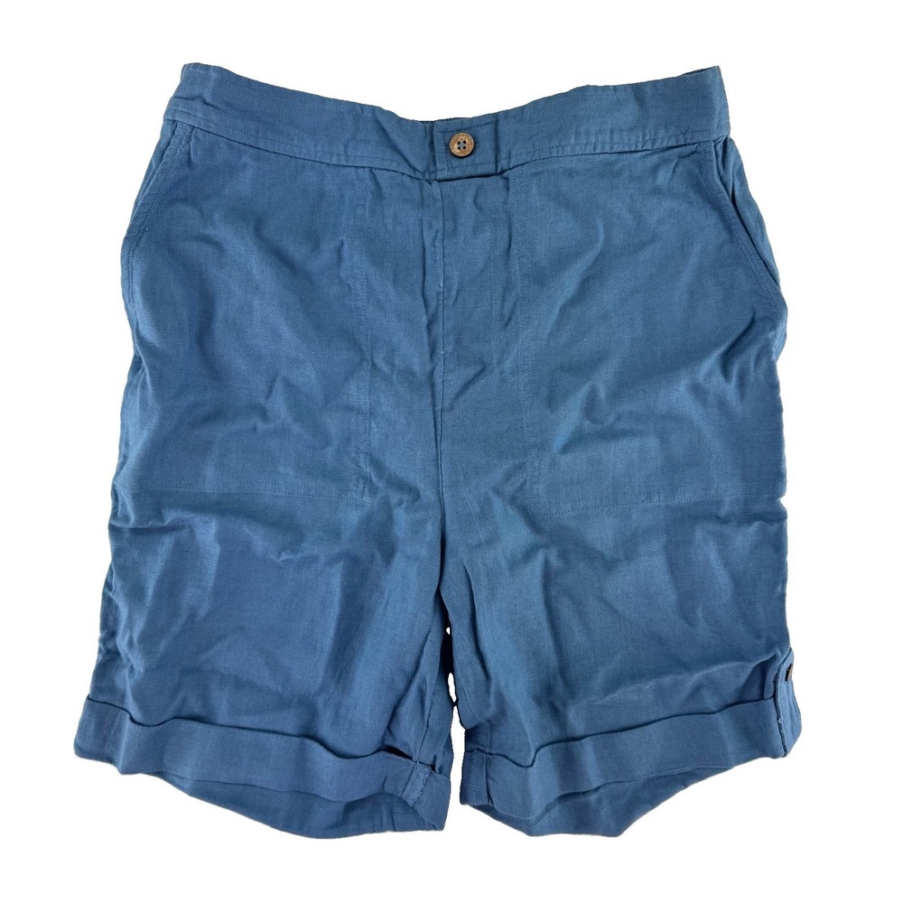 Denim & Co Naturals Regular Linen Blend Shorts XS Blue